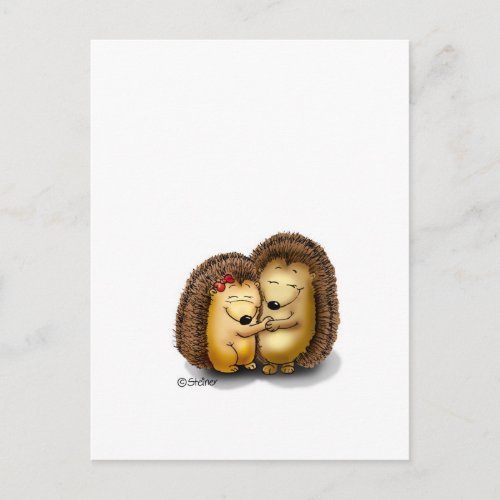 Personalize with name _ Hugging Hedgehogs Postcard