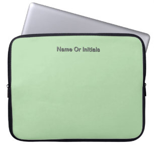 Personalize With Name Initials Mint Green       Laptop Sleeve