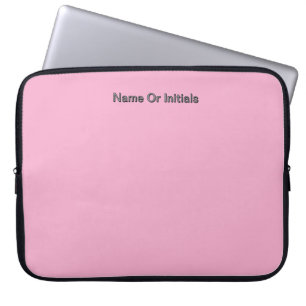 Personalize With Name Initials Pink Laptop Sleeve