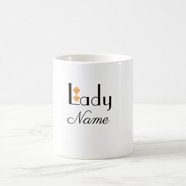 Personalize With Name LADY Gift   Coffee Mug (Center)