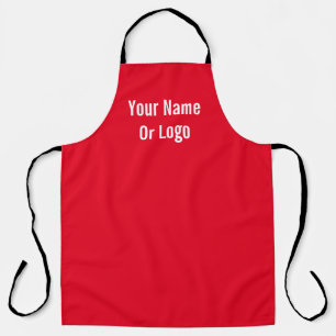 Personalize With Name Or Logo Bright Red  Apron