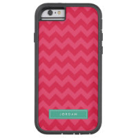 Personalize with Name Preppy Pink Chevron Tough Xtreme iPhone 6 Case