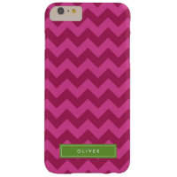 Personalize with Name Purple Chevron Monogram Barely There iPhone 6 Plus Case