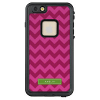 Personalize with Name Purple Chevron Pattern LifeProof FRĒ iPhone 6/6s Plus Case
