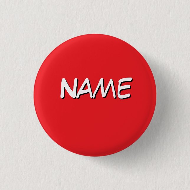 Personalize With Name Red  Button (Front)