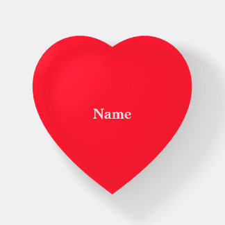 Personalize With Name Red Heart Paperweight