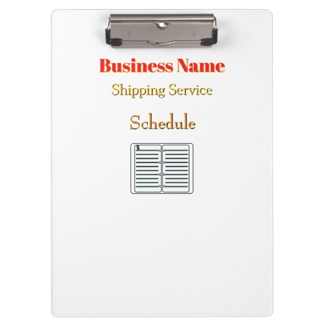 Personalize With Name Shipping Service White  Clipboard (Front)