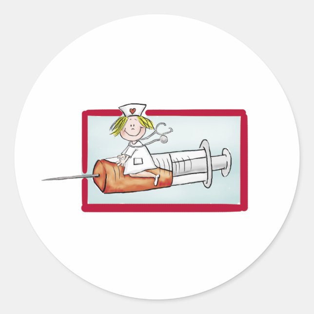 Personalize with name - The Super Nurse Classic Round Sticker (Front)