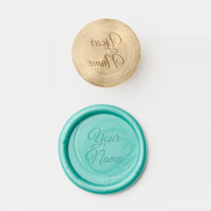 Personalize With Name Turquoise Wax Seal Stamp