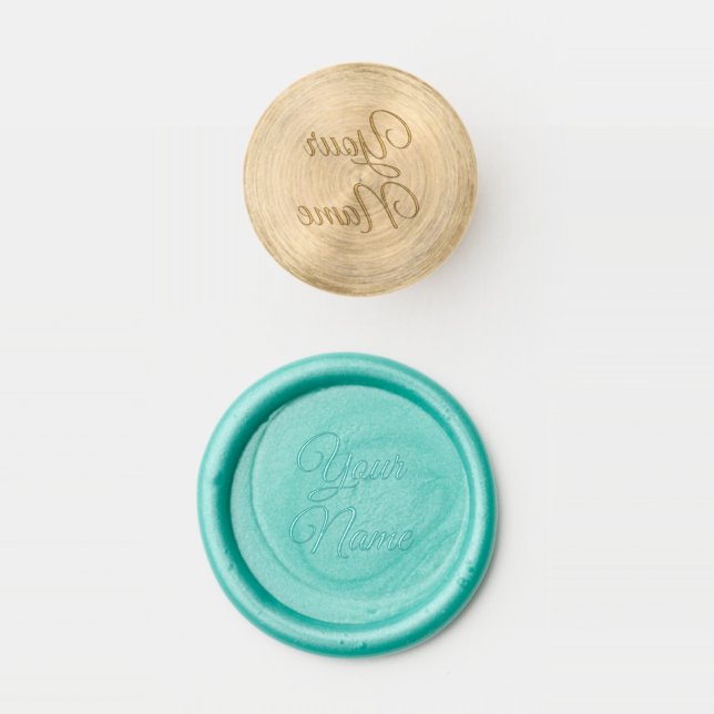 Personalize With Name Turquoise Wax Seal Stamp (Stamped)