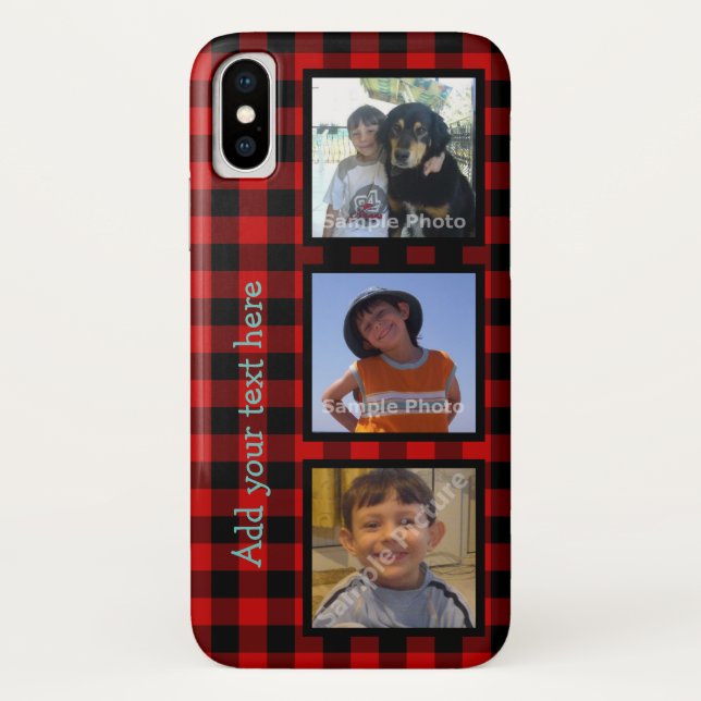 Personalize With Photos And Lumberjack Plaid Case-Mate iPhone Case (Back)