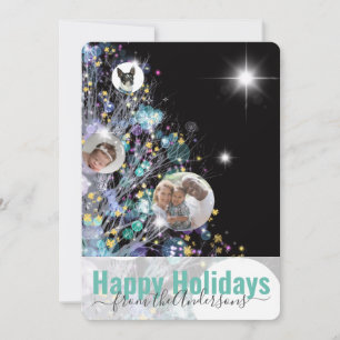 Personalize with photos and message holiday tree card