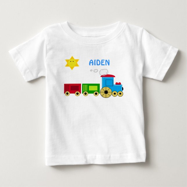 PERSONALIZE WITH YOUR CHILD'S NAME CUTE TRAIN SHIR BABY T-Shirt (Front)
