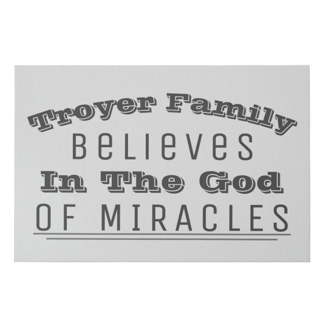 Personalize With Your Family Name Christian Faux Canvas Print (Front)