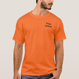 Personalize With Your Initial Orange T-Shirt