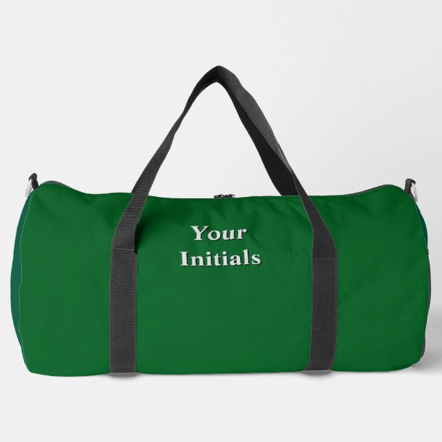 Personalize With Your Initials Green   Duffle Bag (Front)