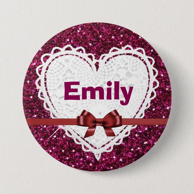 Personalize with your Name Burgundy Button (Front)