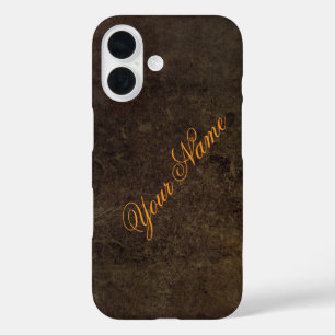 Personalize With Your Name Dark Rustic iPhone 16 Case