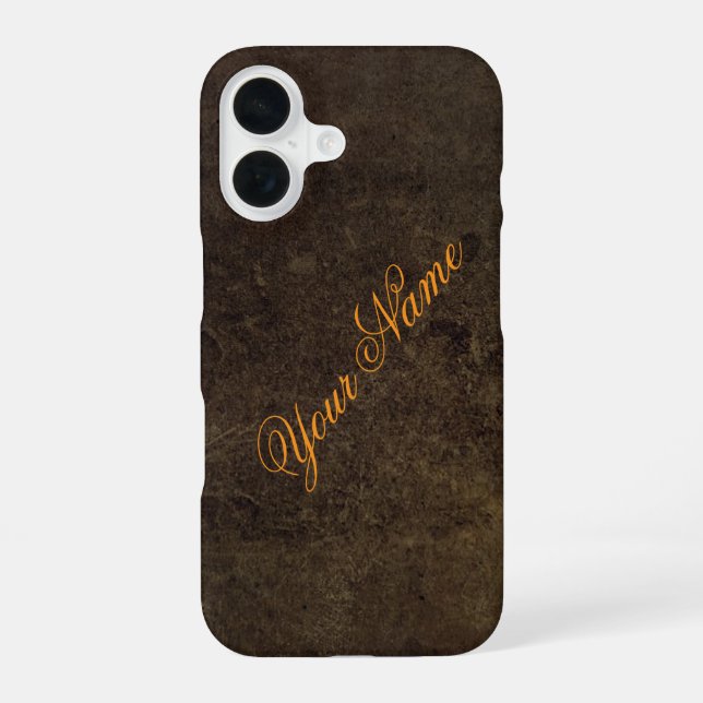 Personalize With Your Name Dark Rustic   Iphone Case (Back)