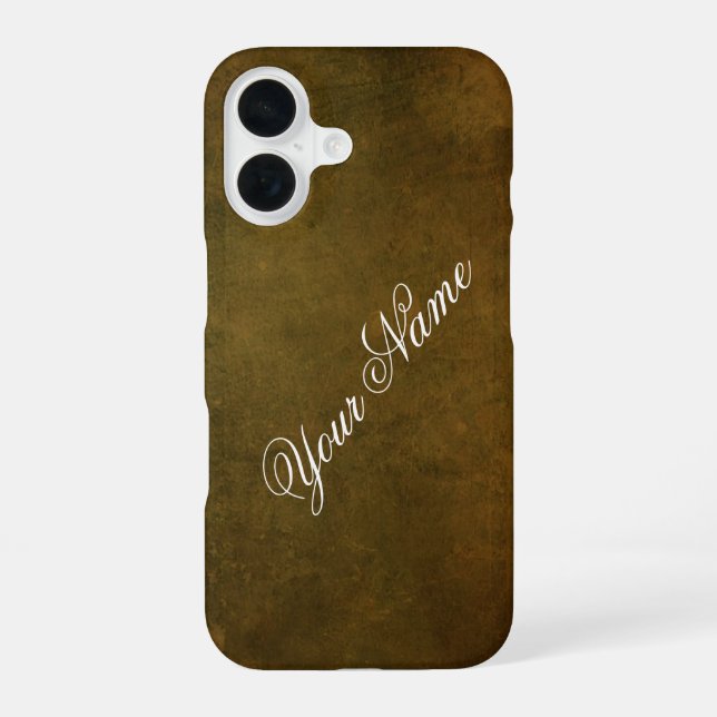 Personalize With Your Name Rustic Brown  Iphone Case (Back)