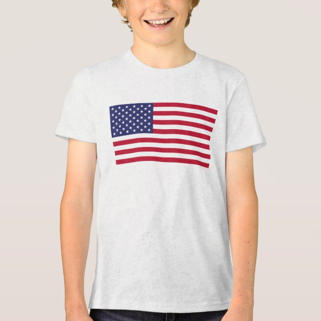 Personalize with your name USA United States Tri-Blend Shirt (Front)