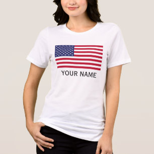 Personalize with your name USA United States Tri-Blend Shirt