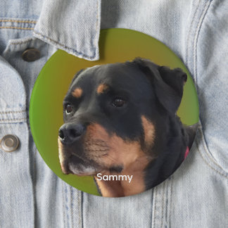 Personalize with Your Photo or Rottweiler & Name Button