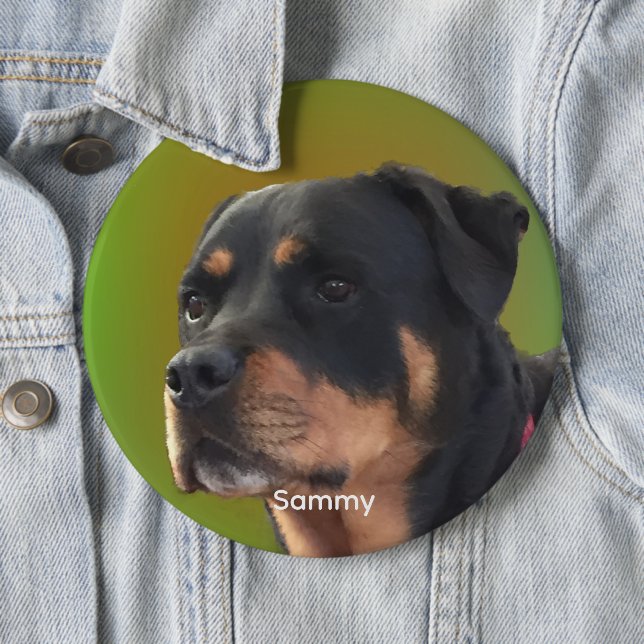 Personalize with Your Photo or Rottweiler & Name Button (In Situ)