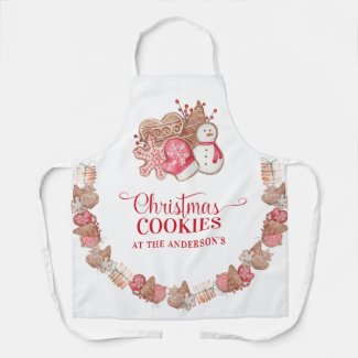 Personalize with your text, Christmas Cookies Apron