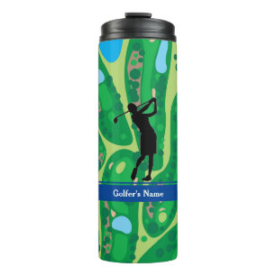 Personalize Woman Golfer Thermal Tumbler
