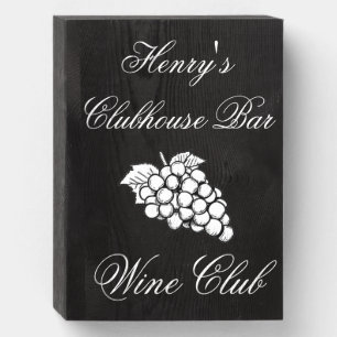 Personalize Wooden Box Sign - Wine Bar Club