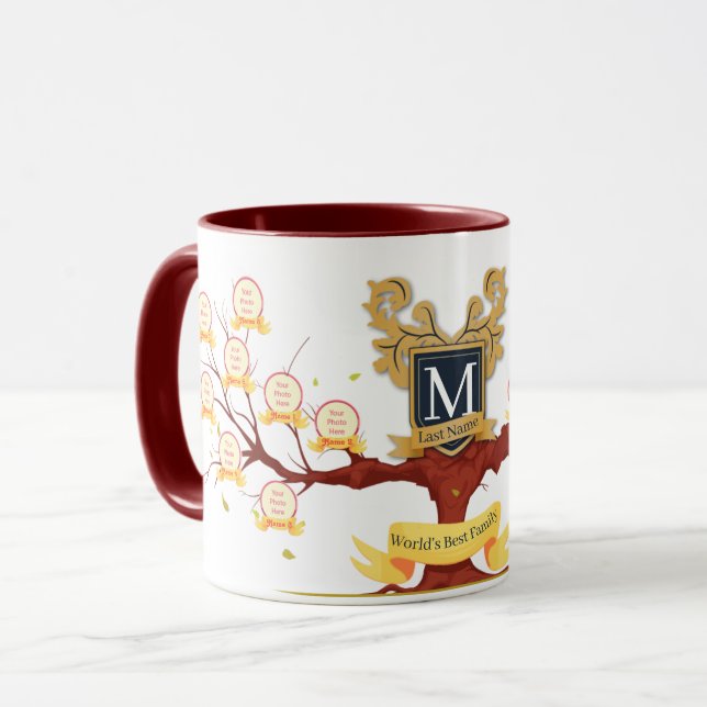 Personalize World's Best Family Tree Photo Collage Mug (Front Left)