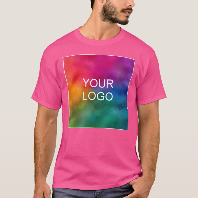 Personalize Wow Pink Color Template Add Logo T-Shirt (Front)