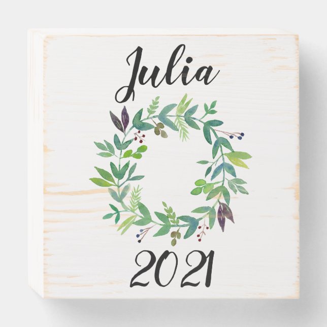 Personalize Wreath Name Sign (Front Horizontal)