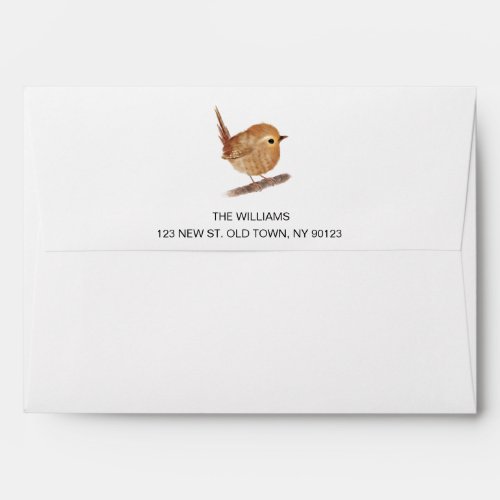 Personalize Wren Bird  Envelope