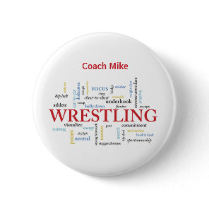 Personalize, Wrestling Coach Thank You in Words Button