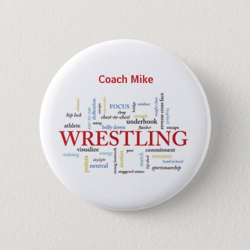 Personalize Wrestling Coach Thank You in Words Button