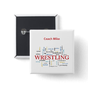 Personalize, Wrestling Coach Thank You in Words Button