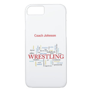 Personalize, Wrestling Coach Thank You in Words iPhone 8/7 Case