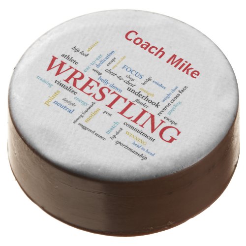 Personalize Wrestling Coach Thank You in Words Chocolate Covered Oreo