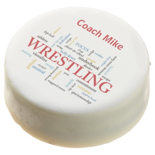 Personalize Wrestling Coach Thank You in Words Chocolate Covered Oreo