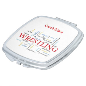 Personalize, Wrestling Coach Thank You in Words Compact Mirror