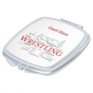 Personalize, Wrestling Coach Thank You in Words Compact Mirror