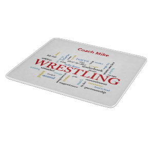 Personalize, Wrestling Coach Thank You in Words Cutting Board