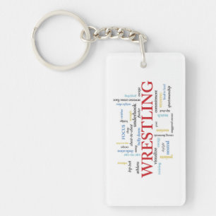 Personalize, Wrestling Coach Thank You in Words Keychain