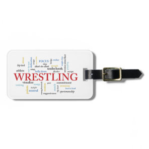 Personalize, Wrestling Coach Thank You in Words Luggage Tag