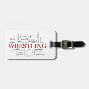 Personalize, Wrestling Coach Thank You in Words Luggage Tag