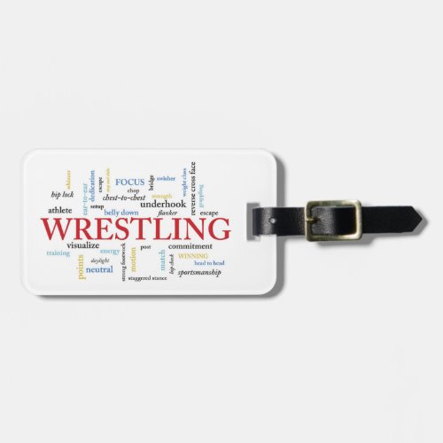 Personalize Wrestling Coach Thank You in Words Luggage Tag