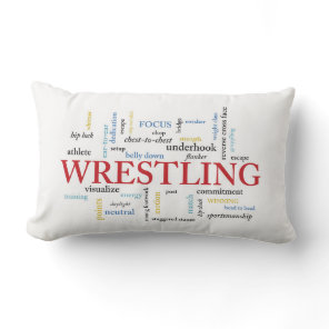 Personalize, Wrestling Coach Thank You in Words Lumbar Pillow