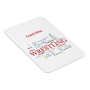 Personalize, Wrestling Coach Thank You in Words Magnet